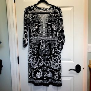 New York and Company black & white patterned dress